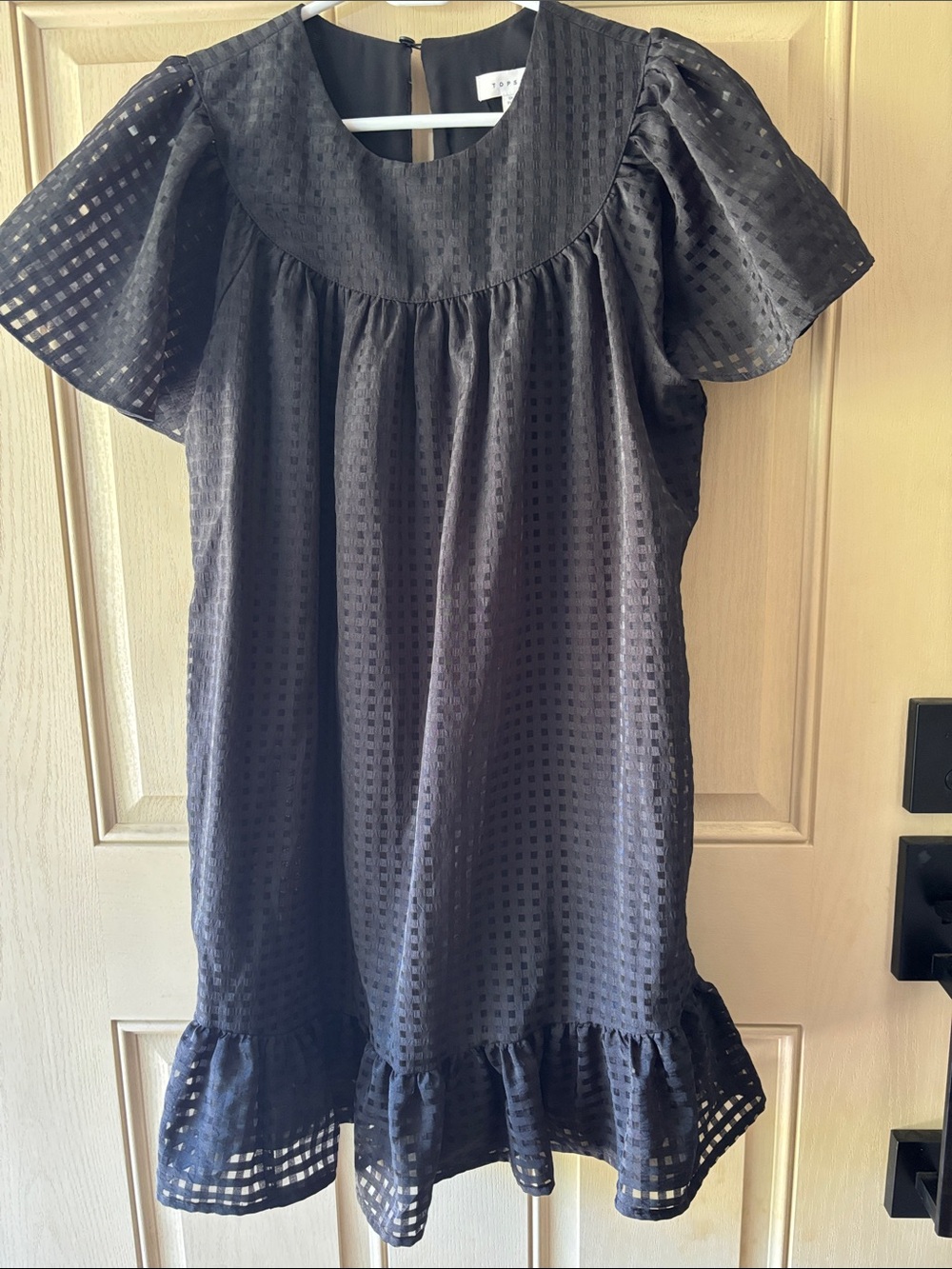 Topshop Black Eyelet Ruffle-Hem Kids Dress